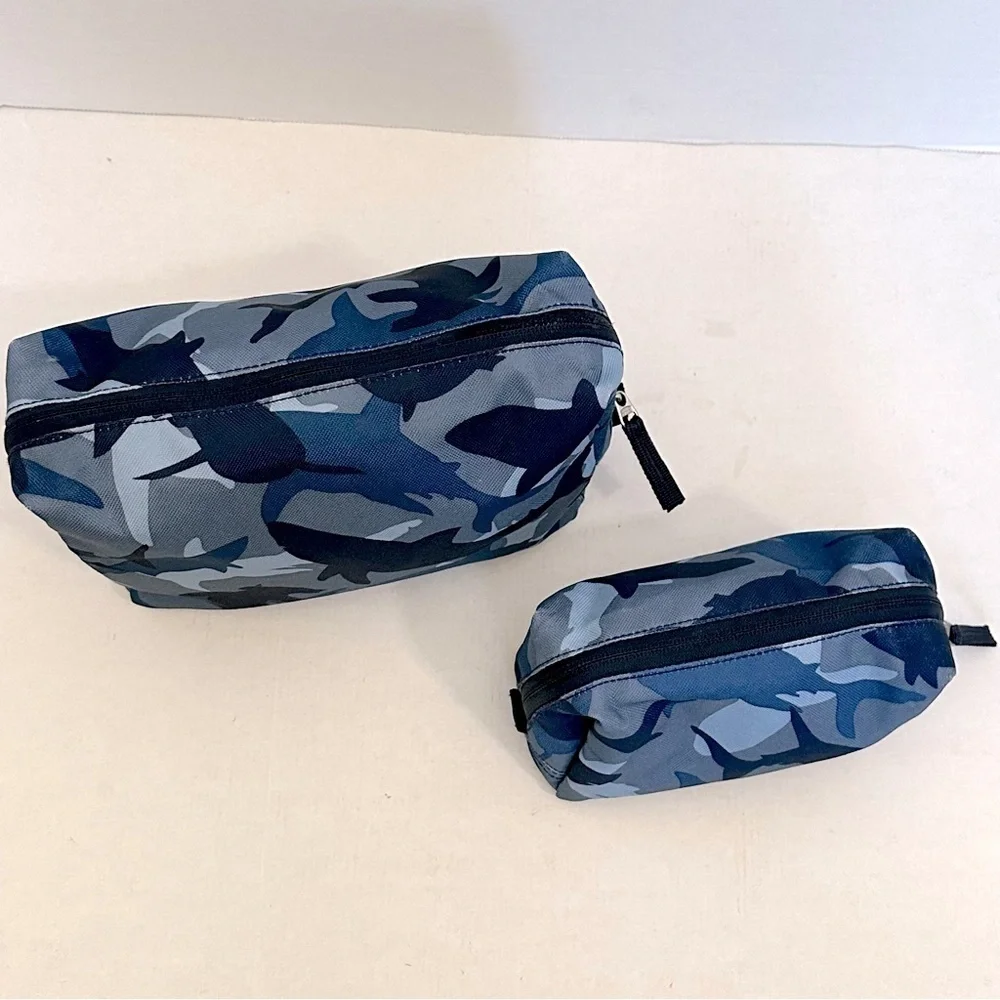Pottery Barn shark Camouflage kids toiletry Bag Set